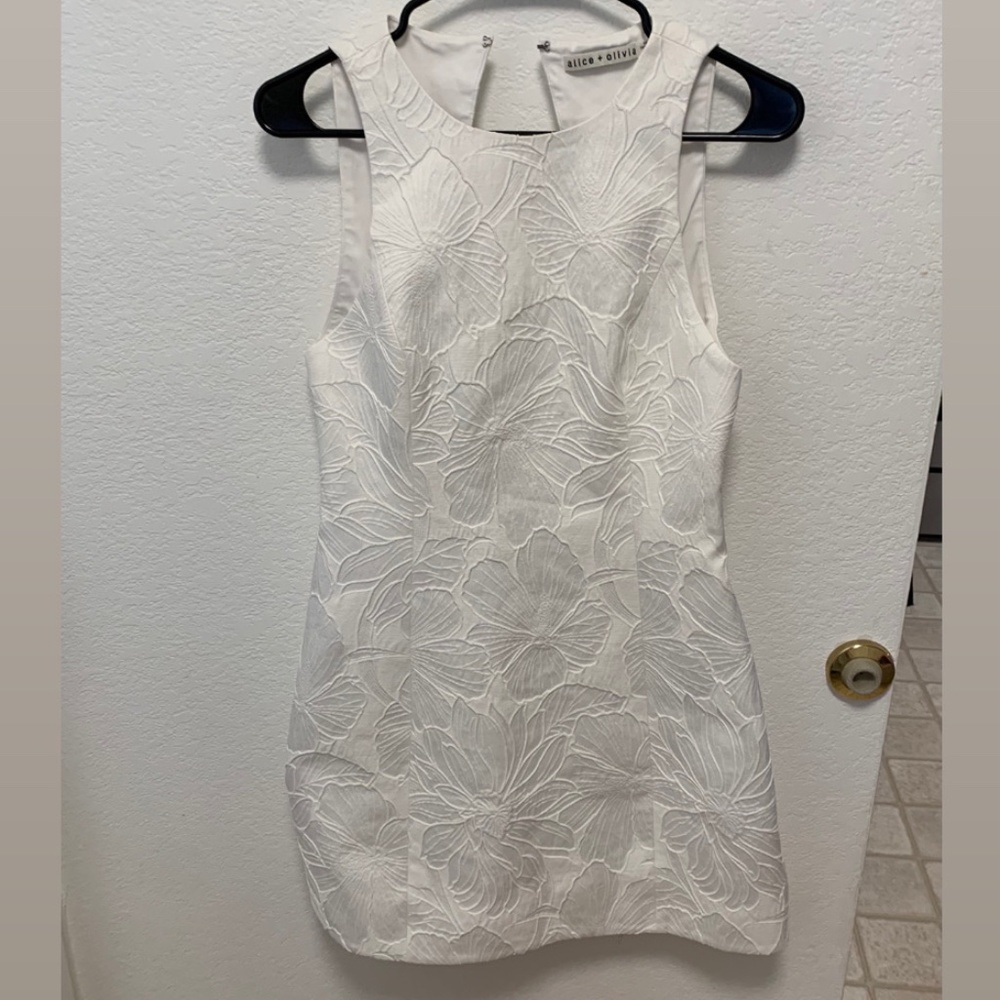 Alice + Olivia White Structured Dress